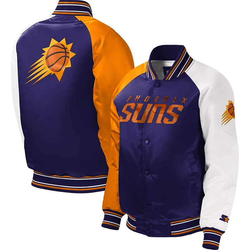 Youth Starter Phoenix Suns Raglan Full-Snap Varsity Jacket