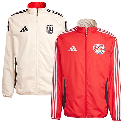 adidas White New York Bulls 2025 Anthem Reversible Full-Zip Jacket