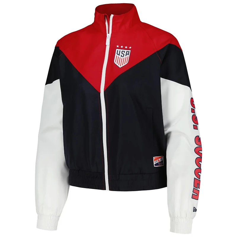 5th  Ocean by New Era USWNT Cropped Full-Zip Windbreaker Jacket