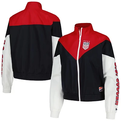 5th  Ocean by New Era USWNT Cropped Full-Zip Windbreaker Jacket