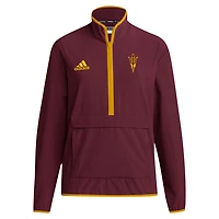 adidas Arizona State Sun Devils 2024 Coaches Sideline Half-Zip Jacket