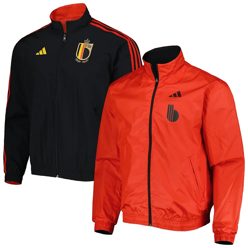 adidas Black Belgium National Team AEROREADY Reversible Anthem Full-Zip Jacket