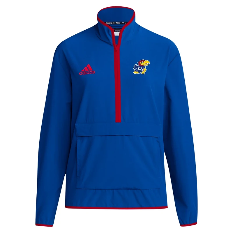 adidas Kansas Jayhawks 2024 Coaches Sideline Half-Zip Jacket