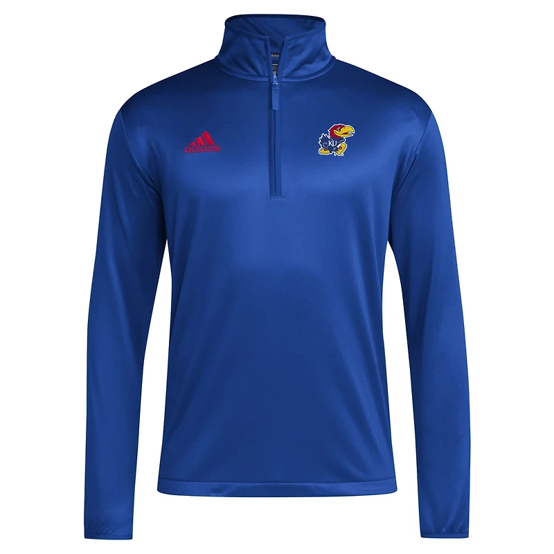 adidas Kansas Jayhawks 2024 Coaches Sideline Quarter-Zip Top