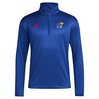 adidas Kansas Jayhawks 2024 Coaches Sideline Quarter-Zip Top
