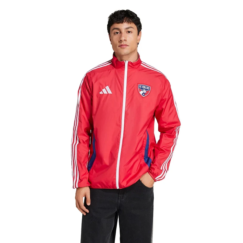 adidas Light Blue FC Dallas 2025 Anthem Reversible Full-Zip Jacket