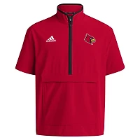 adidas Louisville Cardinals 2024 Coaches Sideline Half-Zip Short Sleeve Jacket