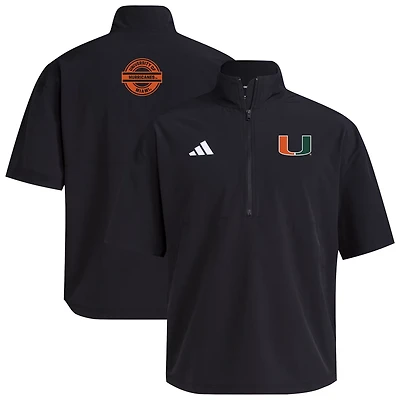 adidas Miami Hurricanes 2024 Half-Zip Short Sleeve Training Jacket