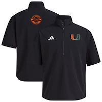 adidas Miami Hurricanes 2024 Half-Zip Short Sleeve Training Jacket