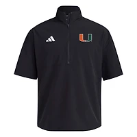 adidas Miami Hurricanes 2024 Half-Zip Short Sleeve Training Jacket