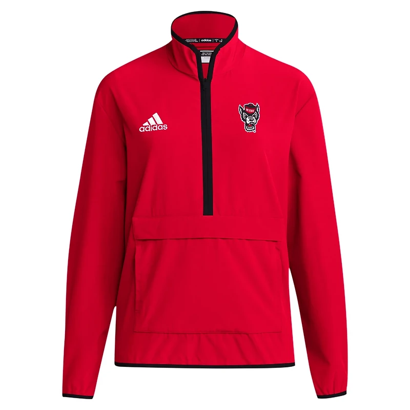 adidas NC State Wolfpack 2024 Coaches Sideline Half-Zip Jacket