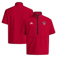 adidas NC State Wolfpack 2024 Coaches Sideline Half-Zip Short Sleeve Jacket