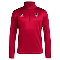 adidas NC State Wolfpack 2024 Coaches Sideline Quarter-Zip Top