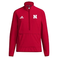 adidas Nebraska Huskers 2024 Coaches Sideline Half-Zip Jacket