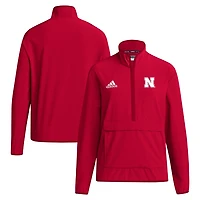 adidas Nebraska Huskers 2024 Coaches Sideline Half-Zip Jacket