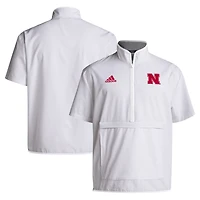 adidas Nebraska Huskers 2024 Coaches Sideline Half-Zip Short Sleeve Jacket