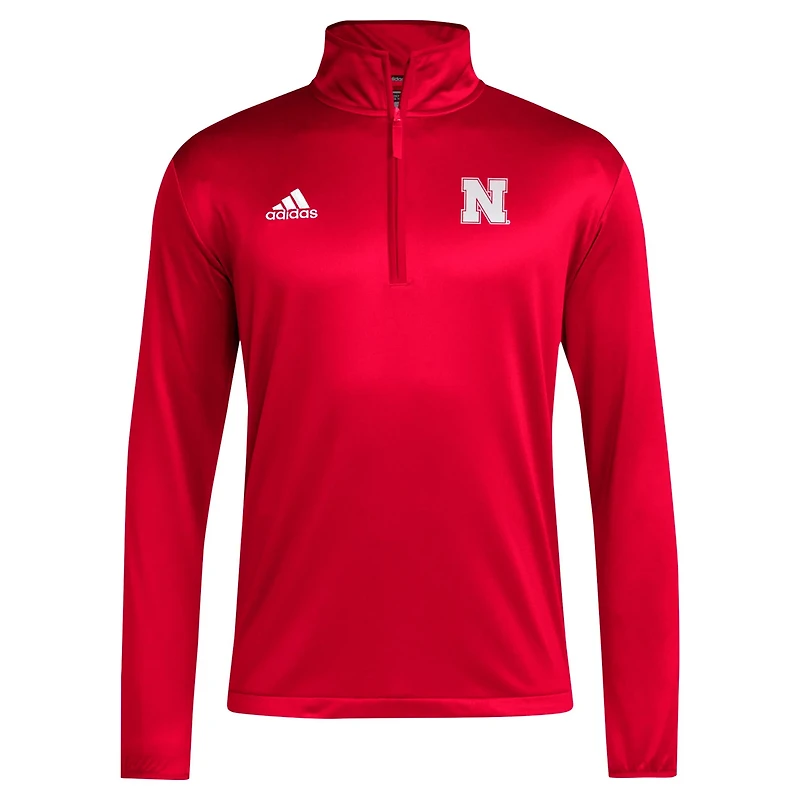 adidas Nebraska Huskers 2024 Coaches Sideline Quarter-Zip Top