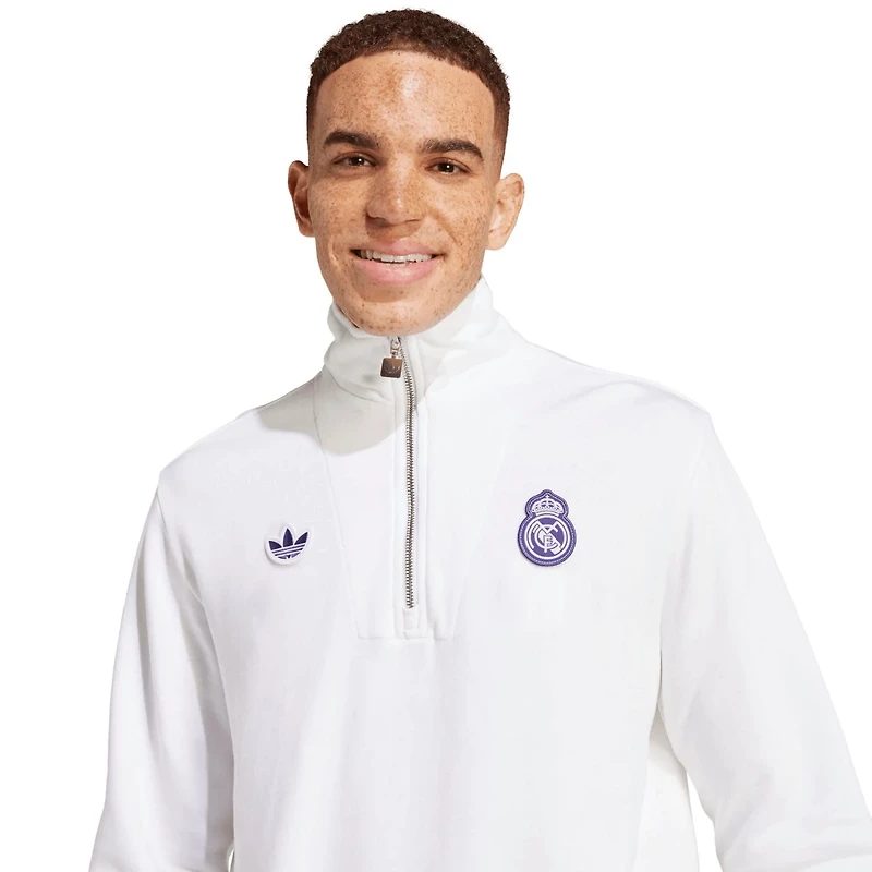 adidas Originals Real Madrid Terrace Icons Collection Half-Zip Top