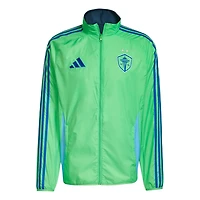 adidas Rave Blue Seattle Sounders FC 2025 Anthem Reversible Full-Zip Jacket