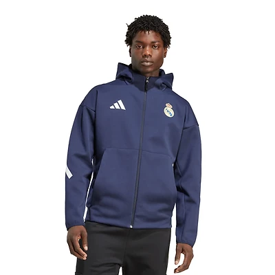 adidas Real Madrid 2025 26 Anthem Full-Zip Hoodie Jacket