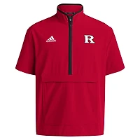 adidas Rutgers Knights 2024 Coaches Sideline Half-Zip Short Sleeve Jacket