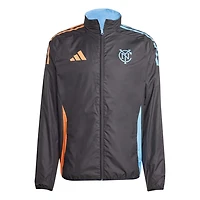 adidas Sky Black New York City FC 2025 Anthem Reversible Full-Zip Jacket