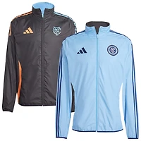 adidas Sky Black New York City FC 2025 Anthem Reversible Full-Zip Jacket