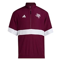 adidas Texas AM Aggies Strategy Short Sleeve Half-Zip Jacket