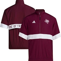 adidas Texas AM Aggies Strategy Short Sleeve Half-Zip Jacket
