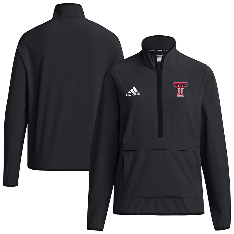 adidas Texas Tech Red Raiders 2024 Coaches Sideline Long Sleeve Quarter-Zip Top