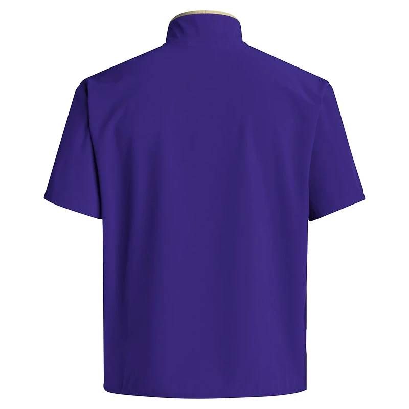 adidas Washington Huskies 2024 Coaches Sideline Half-Zip Short Sleeve Jacket