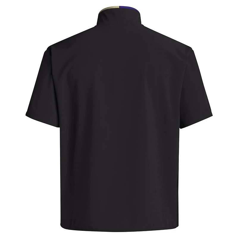 adidas Washington Huskies 2024 Coaches Sideline Half-Zip Short Sleeve Jacket