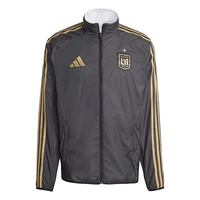 adidas White LAFC 2025 Anthem Reversible Full-Zip Jacket