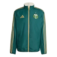 adidas White Portland Timbers 2025 Anthem Reversible Full-Zip Jacket