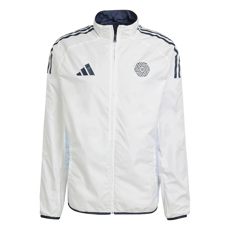 adidas White San Diego FC 2025 Anthem Reversible Full-Zip Jacket