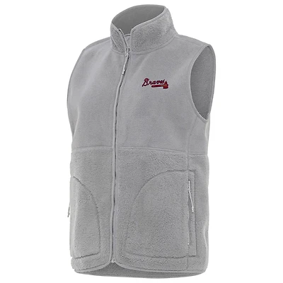 Antigua Atlanta Braves Nostalgic Full-Zip Vest