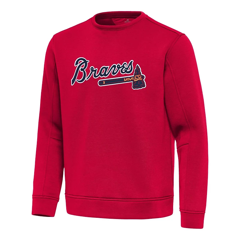 Antigua Atlanta Braves Relevant Lightweight Pullover Sweatshirt