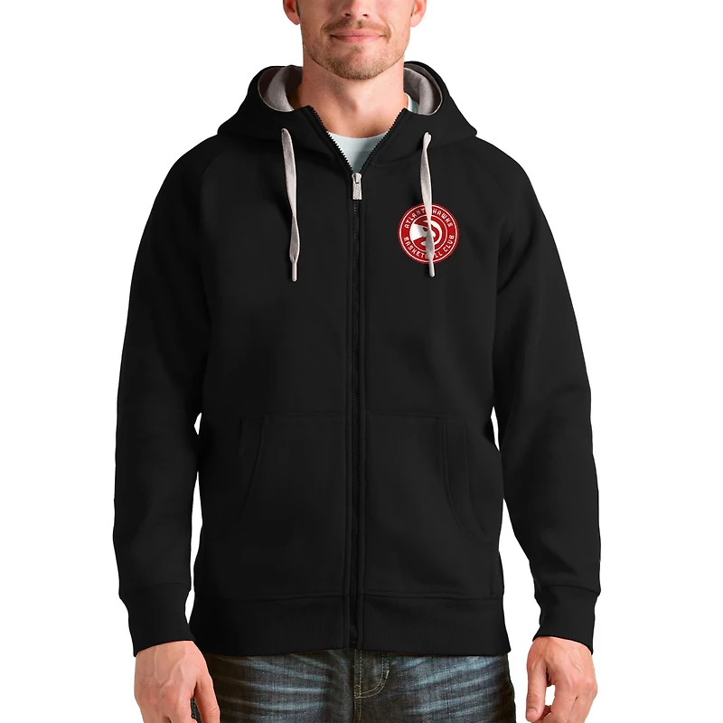Antigua Atlanta Hawks Logo Victory Full-Zip Hoodie