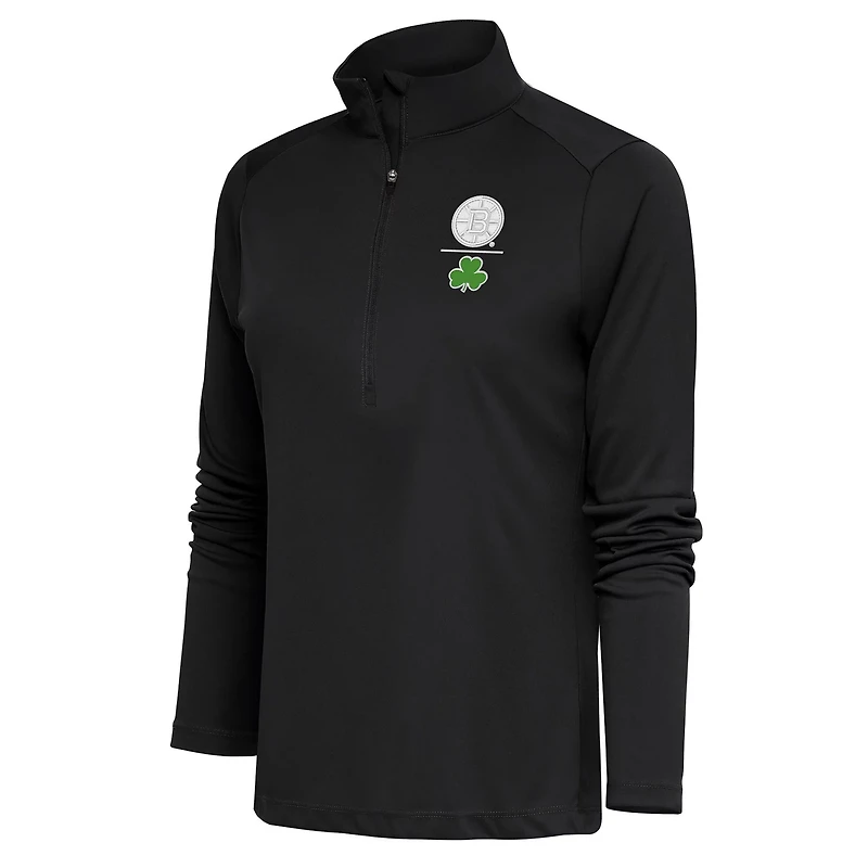 Antigua Boston Bruins Shamrock Tribute Half-Zip Pullover Top