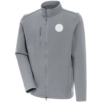 Antigua Boston Bruins White Logo Objection Full-Zip Jacket