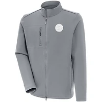 Antigua Boston Bruins White Logo Objection Full-Zip Jacket