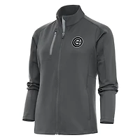 Antigua Charcoal Chicago Cubs Brushed Generation Full-Zip Jacket