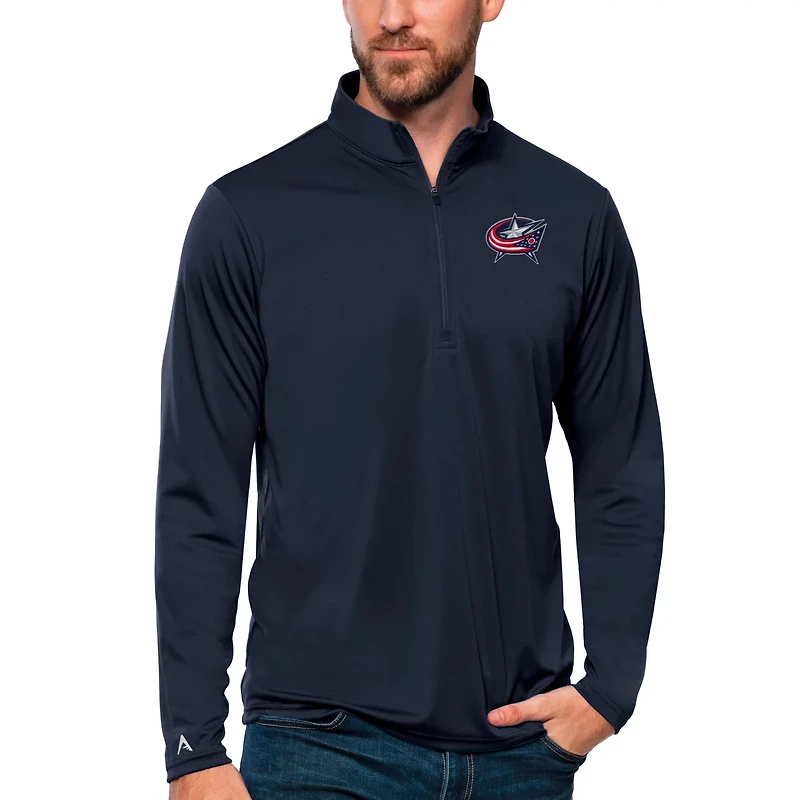Antigua Columbus Blue Jackets Tribute Quarter-Zip Pullover Top
