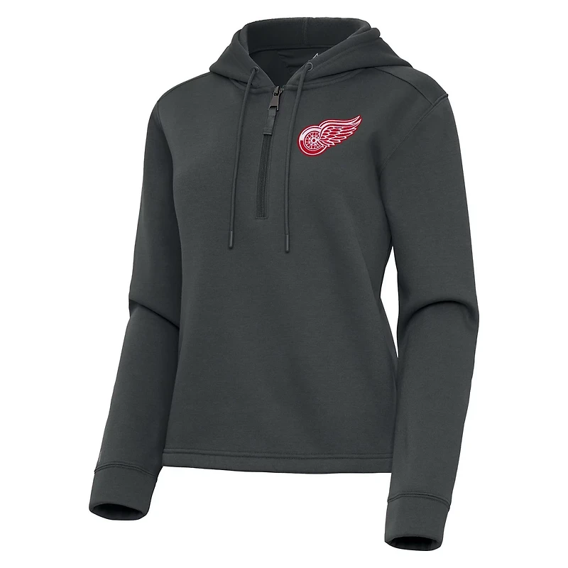 Antigua Detroit Red Wings Contemporary Quarter-Zip Hoodie