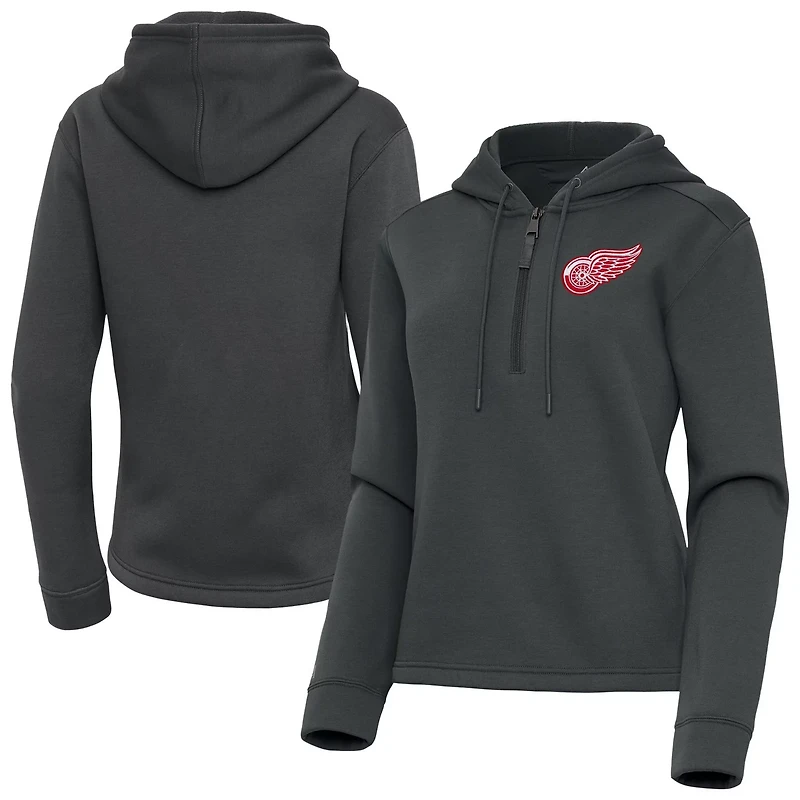 Antigua Detroit Red Wings Contemporary Quarter-Zip Hoodie