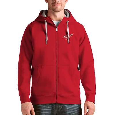 Antigua Detroit Wings Logo Victory Full-Zip Hoodie