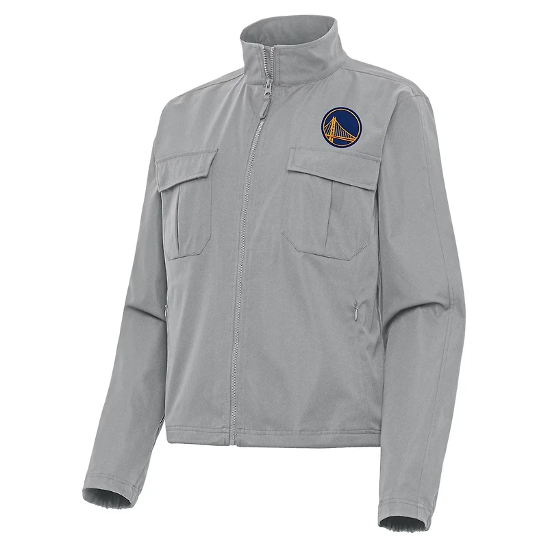 Antigua Golden State Warriors Even Par Full-Zip Jacket