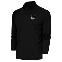 Antigua Golden State Warriors Metallic Logo Tribute Quarter-Zip Top