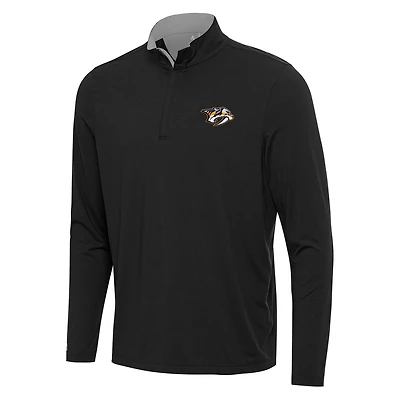 Antigua Gray Nashville Predators Content Quarter-Zip Pullover Top