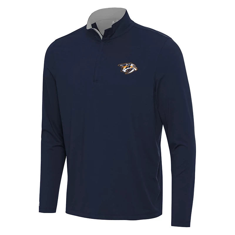 Antigua Gray Nashville Predators Content Quarter-Zip Pullover Top